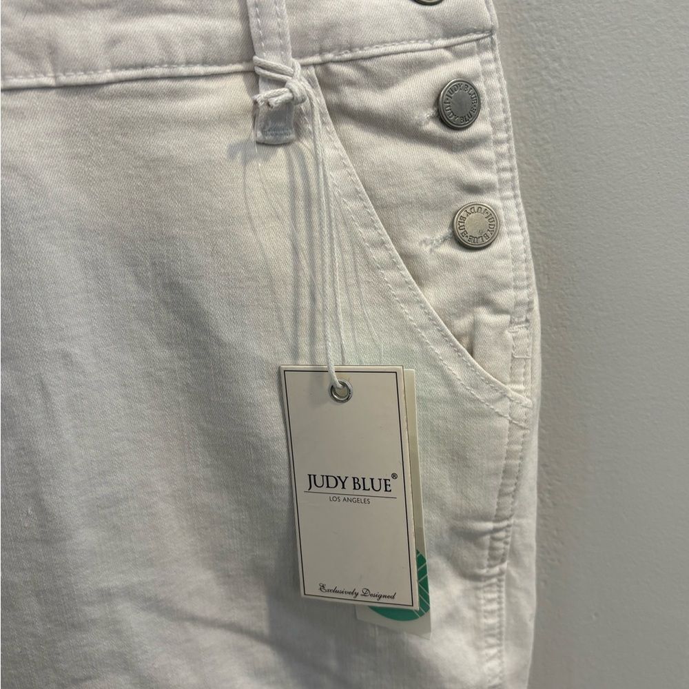 Judy Blue Classic White Denim Overalls - Picture 6 of 15